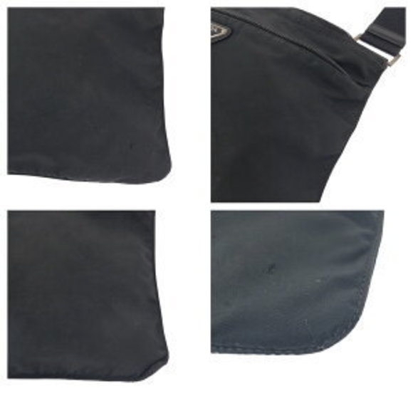 PRADA Tessuto triangular black nylon shoulder bag sacoche - Picture 6 of 9